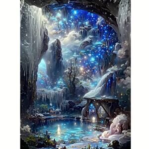 Enchanted Waterfall Scenery Diamond Painting Kit 40x50cm/16"x20" New